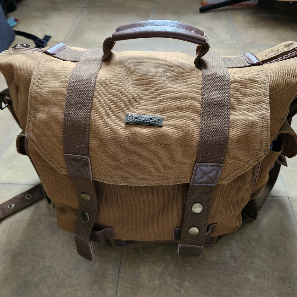 Brown Canvas Messenger Bag